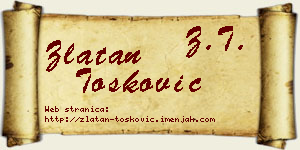 Zlatan Tošković vizit kartica